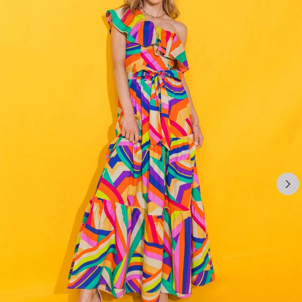 NWOT Flying Tomato Maxi Dress Multicolor Swirl Rainbow - Picture 11 of 11
